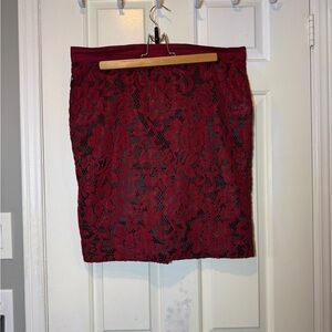 Elegant Burgundy Lace Skirt